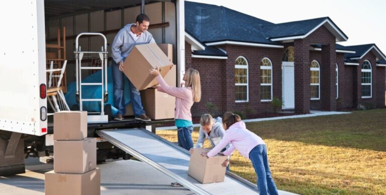 family moving out of house