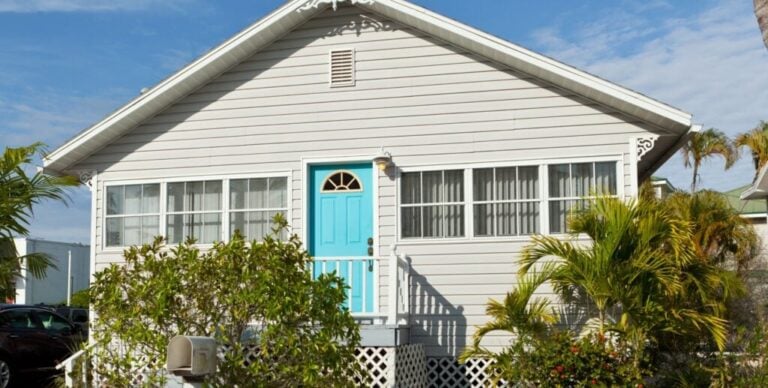 vacation rental with blue door